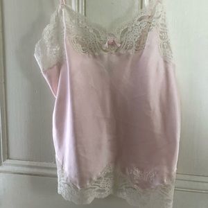 Vintage Dior satin cami with lace trim